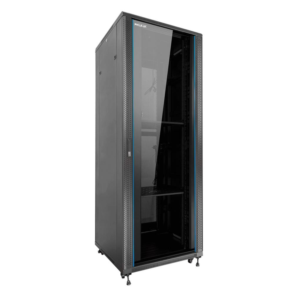 Armario rack de suelo 19 pulgadas phasak pro 37u negro 800x1000 montado pho 8142