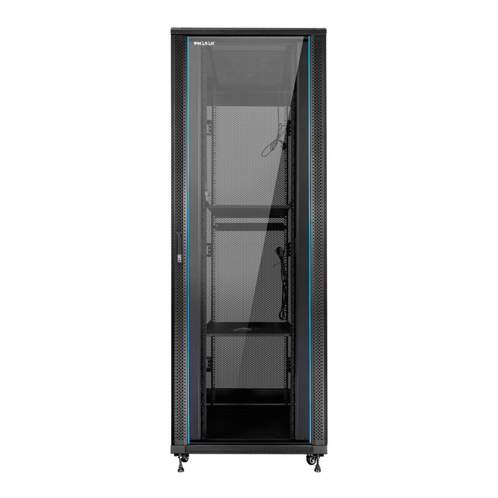 Armario rack de suelo 19 pulgadas phasak pro 47u negro 800x1000 montado pho 8147