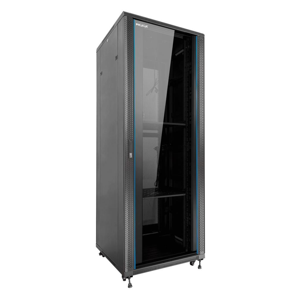 Armario rack de suelo 19 pulgadas phasak pro 42u negro 800x800 montado pho 8842