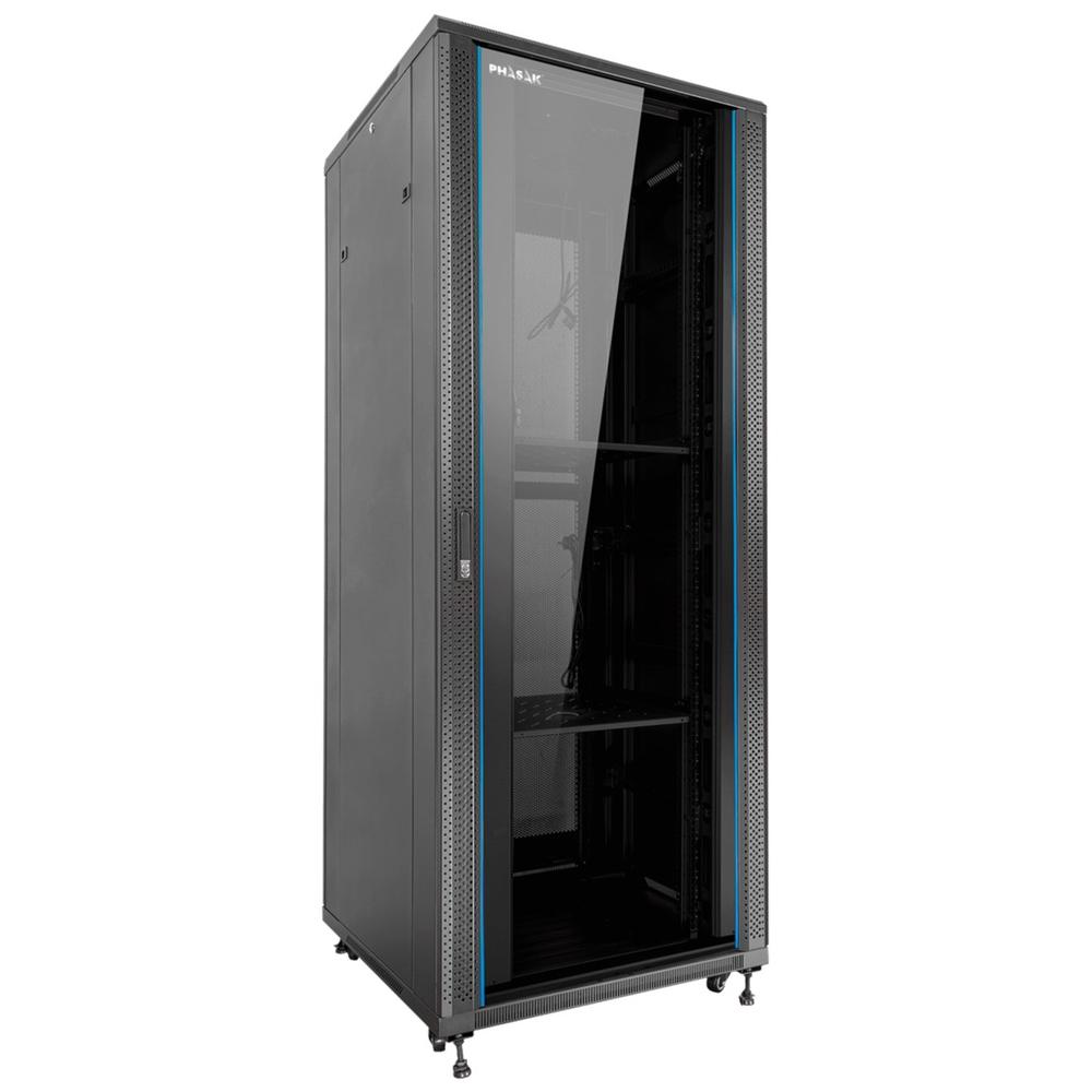 Armario rack de suelo 19 pulgadas phasak pro 37u negro 800x800 montado pho 8837