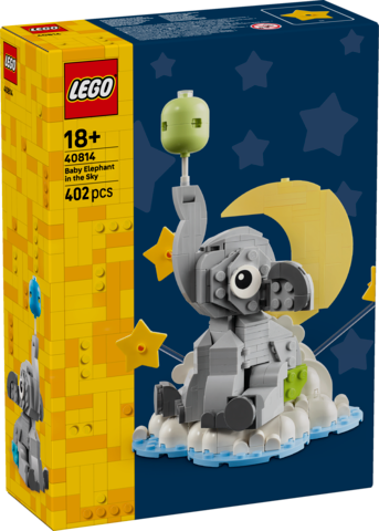 Lego bebé elefante en el cielo