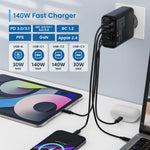 Cargador ewent ew1337 140w 3x usb tipo c 1x usb tipo a negro
