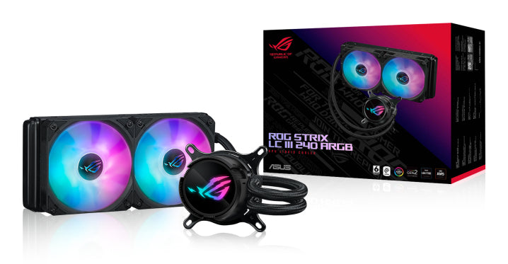 Kit refrigeracion liquida asus rog strix lc iii 240 argb 2x 120mm negro
