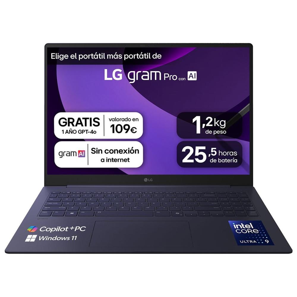 Portatil lg gram pro 16z90ts - g u9 - 288v -  32gb -  ssd 1tb -  16 pulgadas -  w11h