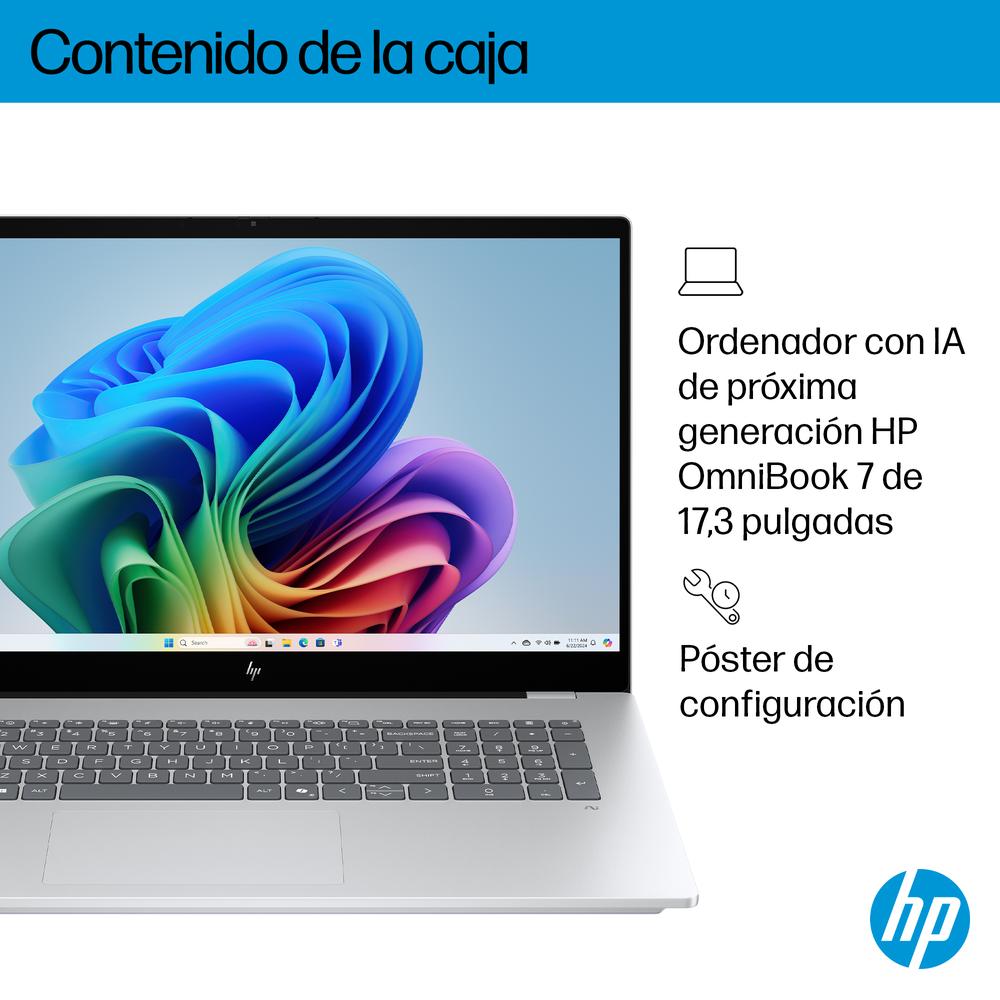 Portátil hp omnibook 7 ia 17 - dc0001nsx u5 - 226v -  16gb -  ssd 1tb -  17.3 pulgadas fhd -  w11h