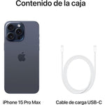 Telefono movil smartphone apple iphone 15 pro max 5g - 512gb - 6.7 pulgadas azul acondicionado