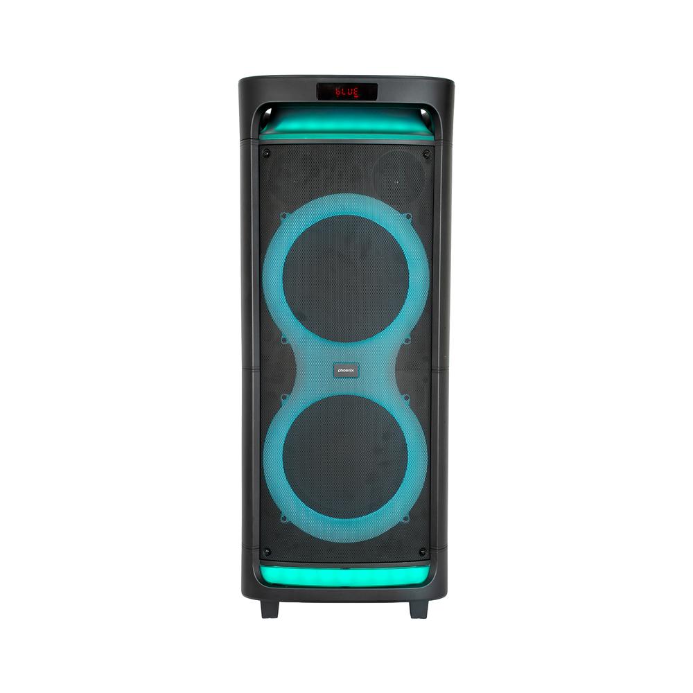 Altavoz phoenix bigboss xl 300w rms 2 microfonos inalambricos batería 9000mah bluetooth radio ecualizador rgb