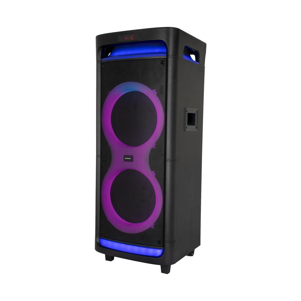 Altavoz phoenix bigboss xl 300w rms 2 microfonos inalambricos batería 9000mah bluetooth radio ecualizador rgb