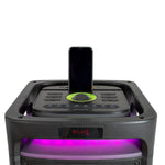 Altavoz phoenix bigboss xl 300w rms 2 microfonos inalambricos batería 9000mah bluetooth radio ecualizador rgb