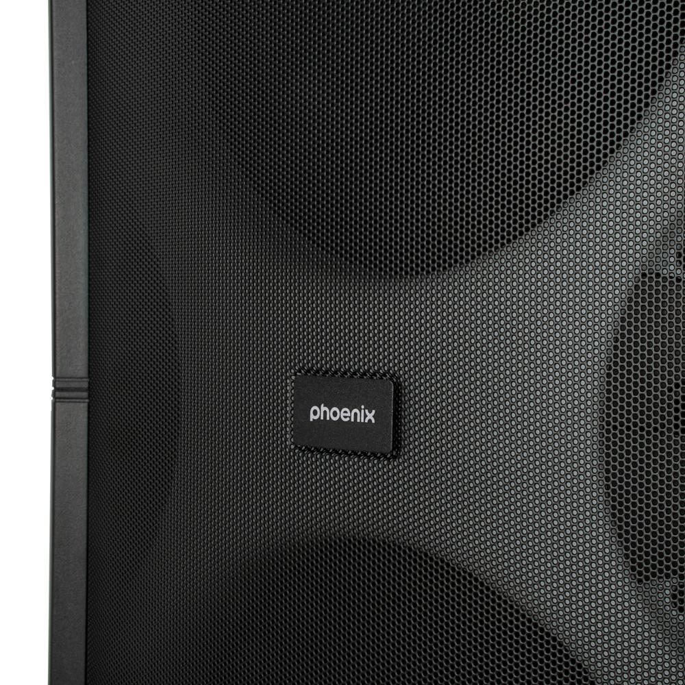 Altavoz phoenix bigboss xl 300w rms 2 microfonos inalambricos batería 9000mah bluetooth radio ecualizador rgb