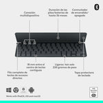 Teclado Logitech keys to go 2 for ipad inalámbrico Grafito detalle #grafito