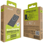 Powerbank 5000mAh Muvit For Change MCCHP0009/ 20W/ Wireless/ Negra/ Incluye Cable USB Tipo-C - PixelPlaza