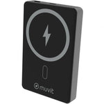 Powerbank 10000mAh Muvit For Change MCCHP0010/ 20W/ Wireless/ Negra/ Incluye Cable USB Tipo-C - PixelPlaza