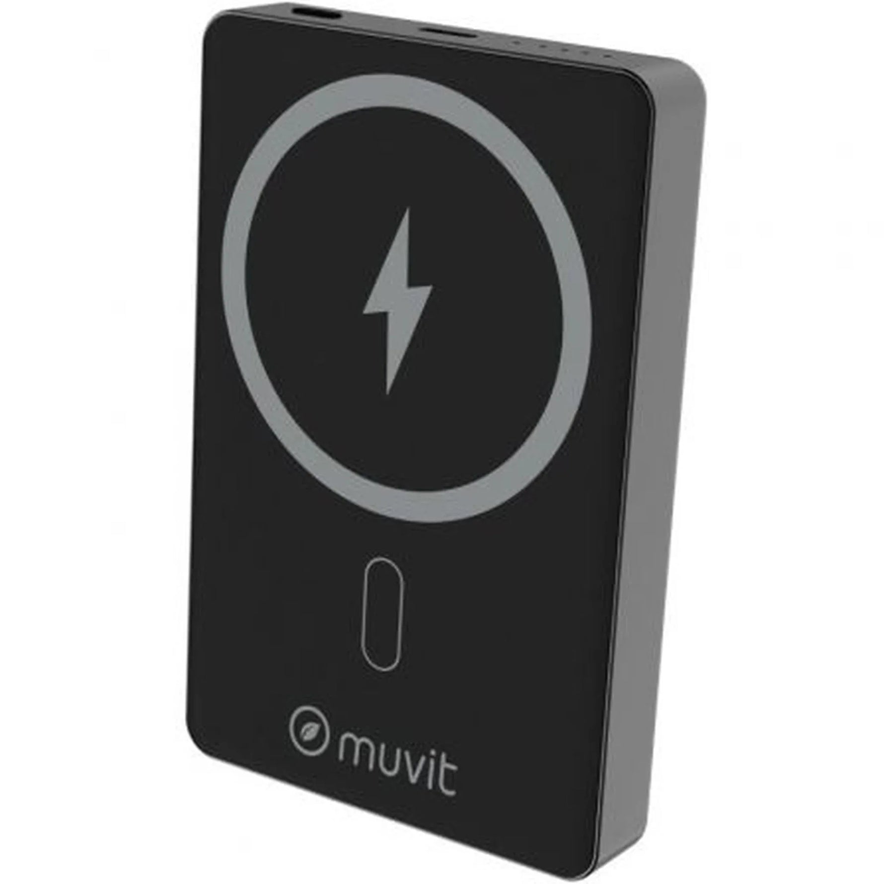 Powerbank 10000mAh Muvit For Change MCCHP0010/ 20W/ Wireless/ Negra/ Incluye Cable USB Tipo-C - PixelPlaza