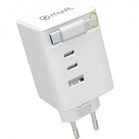 Cargador de Pared Muvit For Change MCACC0050/ 1xUSB/ 2xUSB Tipo-C/ 100W - PixelPlaza