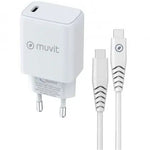 Cargador de Pared Muvit For Change MCPAK0044/ 1xUSB Tipo-C + Cable USB Tipo-C/ 20W - PixelPlaza