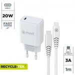 Cargador de Pared Muvit For Change MCPAK0044/ 1xUSB Tipo-C + Cable USB Tipo-C/ 20W - PixelPlaza