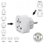Enchufe Universal Muvit For Change MCADP0007/ 1 Toma de Corriente/ Blanco - PixelPlaza