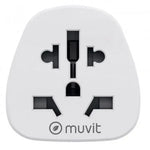 Enchufe Universal Muvit For Change MCADP0007/ 1 Toma de Corriente/ Blanco - PixelPlaza