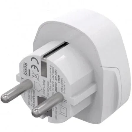 Enchufe Universal Muvit For Change MCADP0007/ 1 Toma de Corriente/ Blanco - PixelPlaza