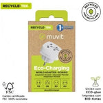 Enchufe Universal Muvit For Change MCADP0007/ 1 Toma de Corriente/ Blanco - PixelPlaza