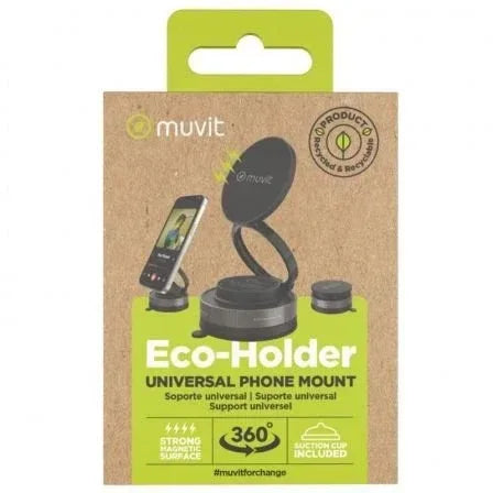 Soporte de Smartphone para Coche Muvit For Change MCCHL0035/ Negro - PixelPlaza