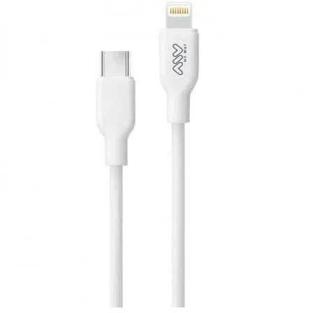 Cable USB 2.0 Tipo-C Lightning Myway MWUSC0023/ USB Tipo-C Macho - Lightning Macho/ Hasta 20W/ 480Mbps/ 1m/ Blanco - PixelPlaza