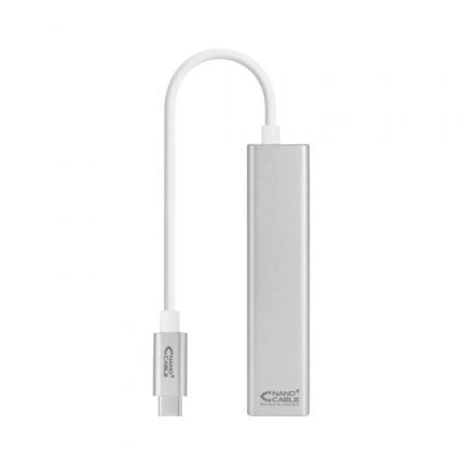 Hub USB Tipo-C Nanocable 10.03.0404/ 3xUSB/ 1xRJ45/ Gris - PixelPlaza