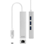 Hub USB Tipo-C Nanocable 10.03.0404/ 3xUSB/ 1xRJ45/ Gris - PixelPlaza