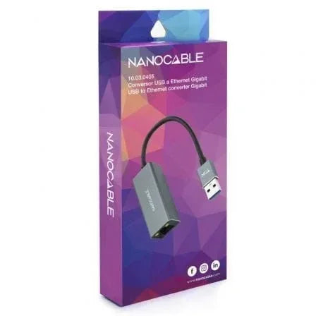 Adaptador USB 3.0 - RJ45 Nanocable 10.03.0405/ 1000Mbps - PixelPlaza