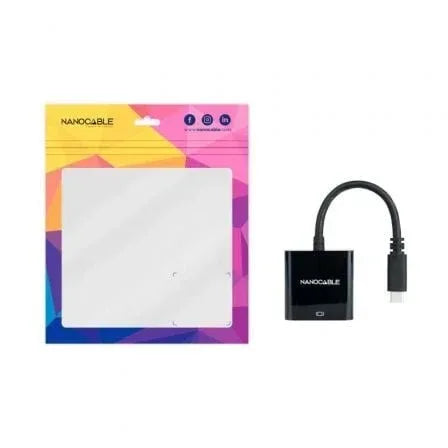 Conversor Nanocable 10.16.4102-BK/ USB Tipo-C Macho - HDMI Hembra/ 15cm/ Negro - PixelPlaza