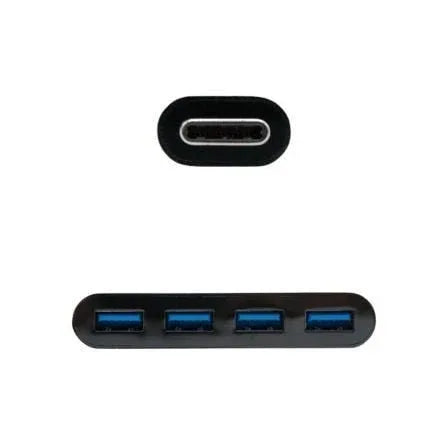 Hub USB Tipo-C Nanocable 10.16.4401-BK / 4xUSB - PixelPlaza