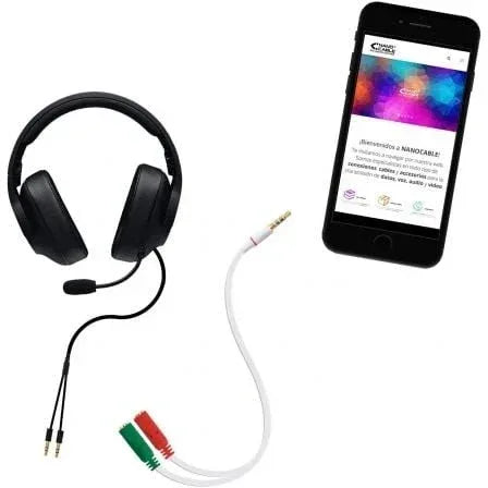 Cable Estéreo Nanocable 10.24.1201/ Jack 3.5 Macho - 2x Jack 3.5 Hembra/ 20cm/ Blanco - PixelPlaza