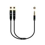 Cable Estéreo Nanocable 10.24.1202/ Jack 3.5 Macho - 2x Jack 3.5 Hembra/ 30cm/ Negro - PixelPlaza