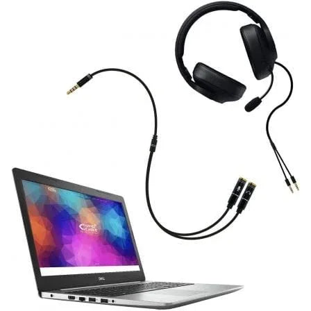 Cable Estéreo Nanocable 10.24.1202/ Jack 3.5 Macho - 2x Jack 3.5 Hembra/ 30cm/ Negro - PixelPlaza