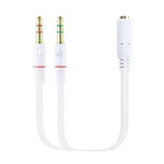 Cable Estéreo Nanocable 10.24.1203/ Jack 3.5 Hembra - 2x Jack 3.5 Macho/ 20cm/ Blanco - PixelPlaza