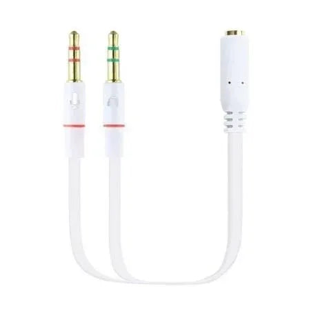 Cable Estéreo Nanocable 10.24.1203/ Jack 3.5 Hembra - 2x Jack 3.5 Macho/ 20cm/ Blanco - PixelPlaza