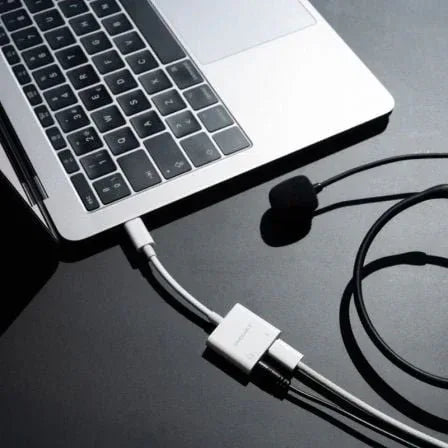 Adaptador Audio Nanocable 10.24.1206/ USB Tipo-C Macho - Jack 3.5 Hembra/ USB Tipo-C Hembra/ Blanco - PixelPlaza