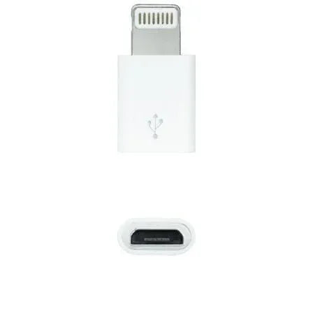 Adaptador Micro USB 2.0 Lightning Nanocable 10.10.4100/ Micro USB Hembra - Lightning Macho/ Blanco - PixelPlaza