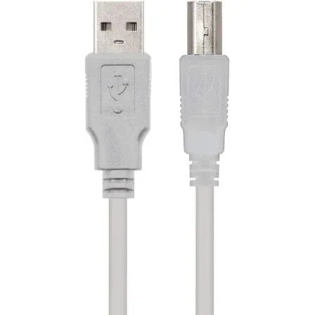 Cable USB 2.0 Impresora Nanocable 10.01.0103/ USB Tipo-B Macho - USB Macho/ 1.8m/ Beige - PixelPlaza