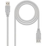 Cable Alargador USB 2.0 Nanocable 10.01.0204/ USB Macho - USB Hembra/ 3m/ Beige - PixelPlaza