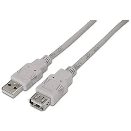 Cable Alargador USB 2.0 Nanocable 10.01.0204/ USB Macho - USB Hembra/ 3m/ Beige - PixelPlaza