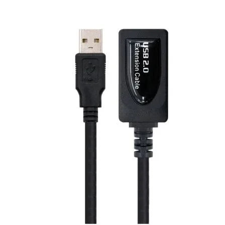 Cable Alargador USB 2.0 Nanocable 10.01.0211/ USB Macho - USB Hembra/ 5m/ Negro - PixelPlaza