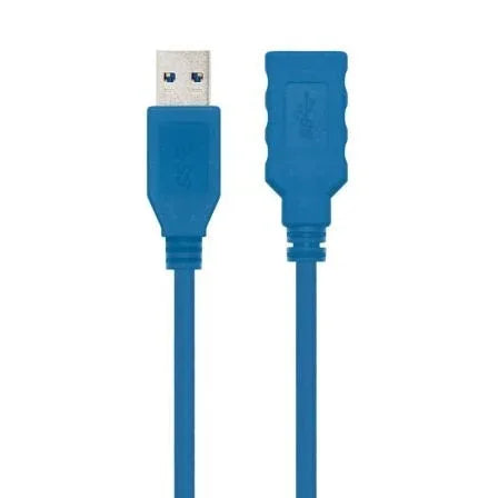 Cable Alargador USB 3.0 Nanocable 10.01.0901/ USB Macho - USB Hembra/ 1m/ Azul - PixelPlaza