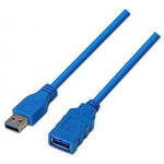Cable Alargador USB 3.0 Nanocable 10.01.0901/ USB Macho - USB Hembra/ 1m/ Azul - PixelPlaza