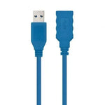 Cable Alargador USB 3.0 Nanocable 10.01.0902-BL/ USB Macho - USB Hembra/ 2m/ Azul - PixelPlaza