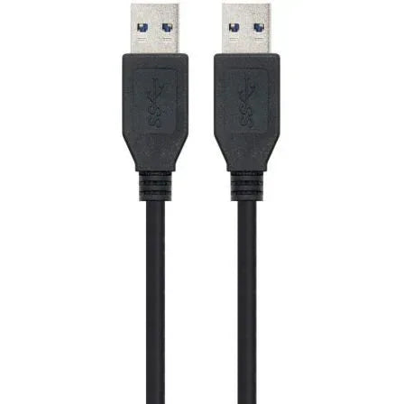 Cable USB 3.0 Nanocable 10.01.1002-BK/ USB Macho - USB Macho/ 5Gbps/ 2m/ Negro - PixelPlaza