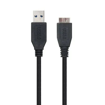Cable USB 3.0 Nanocable 10.01.1102-BK/ USB Macho - MicroUSB Macho/ 2m/ Negro - PixelPlaza