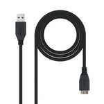 Cable USB 3.0 Nanocable 10.01.1102-BK/ USB Macho - MicroUSB Macho/ 2m/ Negro - PixelPlaza