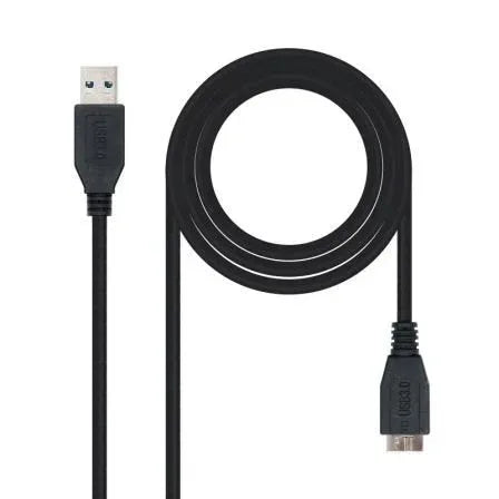 Cable USB 3.0 Nanocable 10.01.1102-BK/ USB Macho - MicroUSB Macho/ 2m/ Negro - PixelPlaza